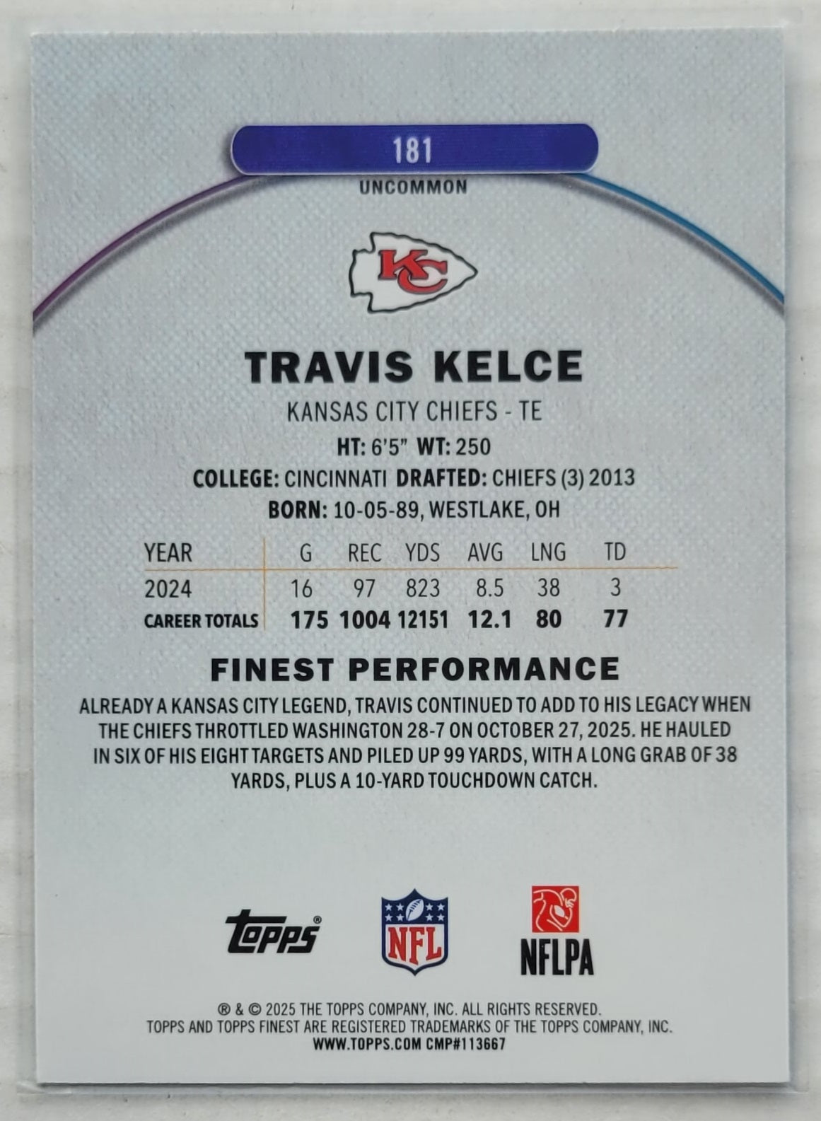 Travis Kelce - 2025 Finest #181