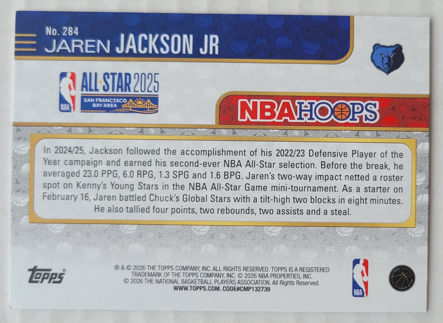 Jaren Jackson Jr. - 2025-26 Hoops #284 AS