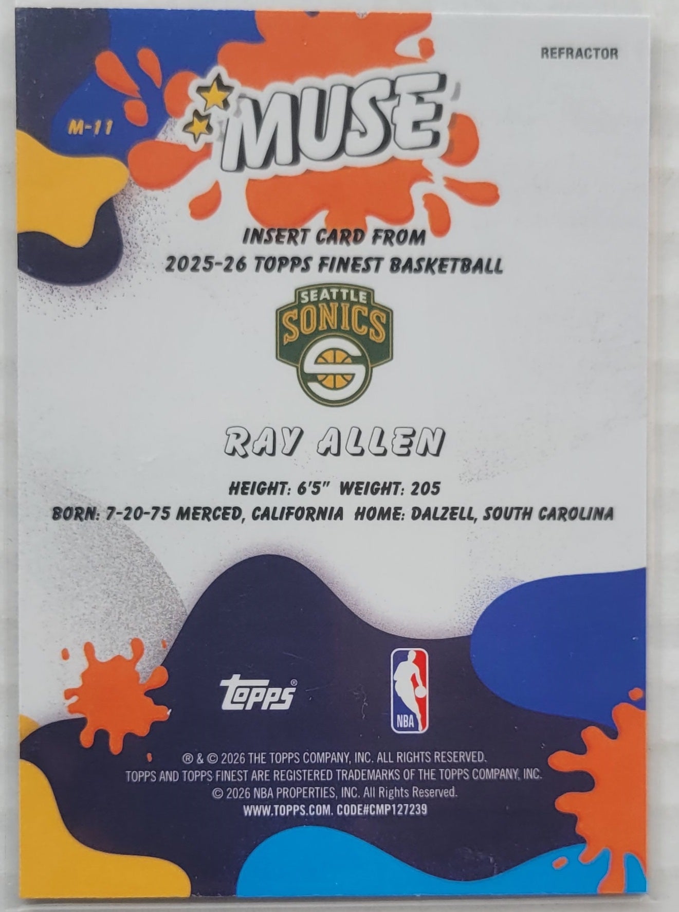Ray Allen - 2025-26 Finest Muse Refractors #M11