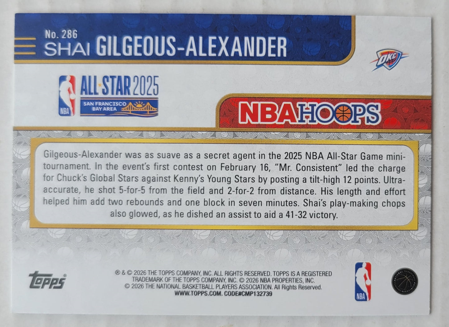Shai Gilgeous-Alexander - 2025-26 Hoops #286 AS