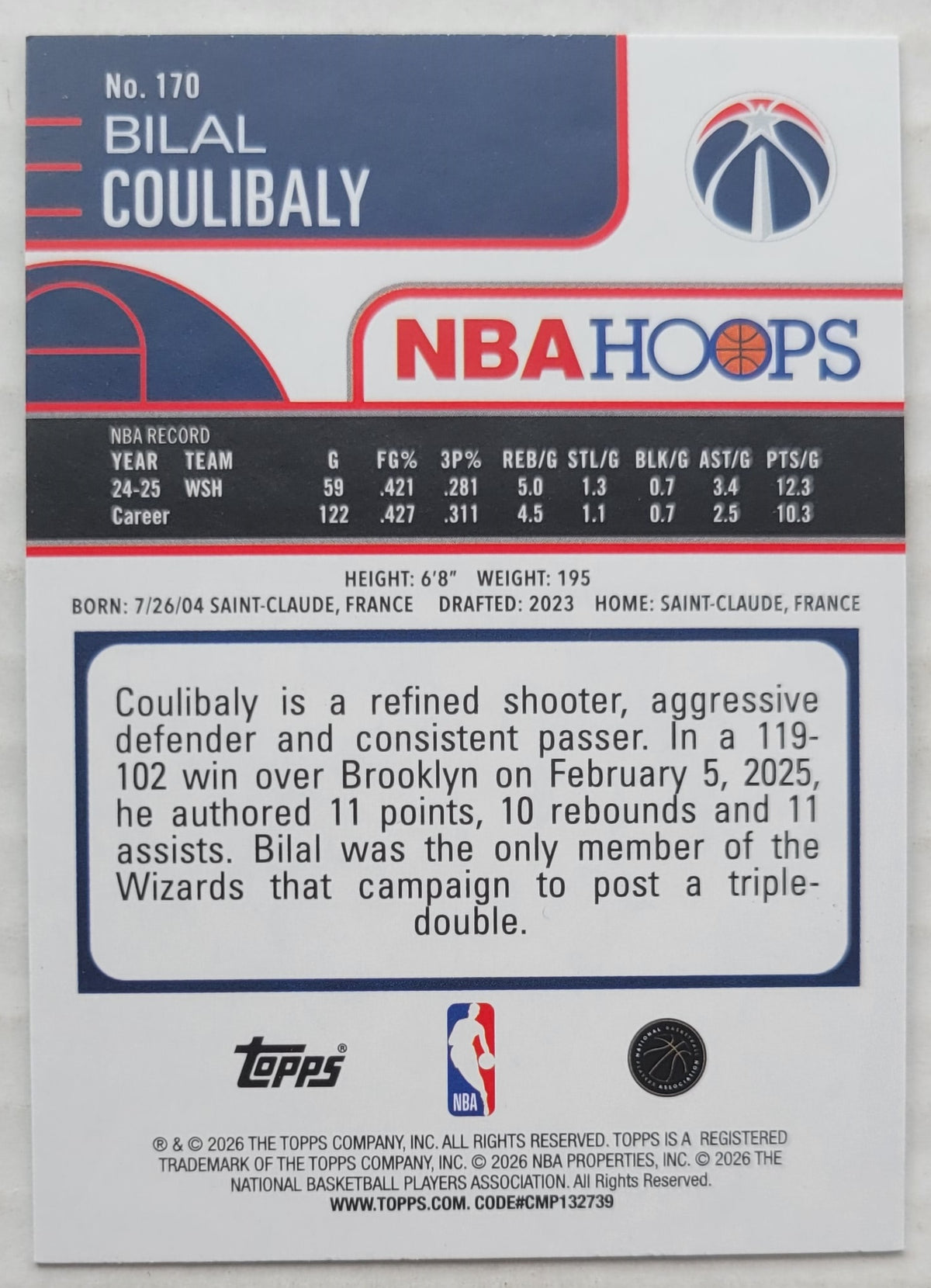 Bilal Coulibaly - 2025-26 Hoops Green Hoops #170
