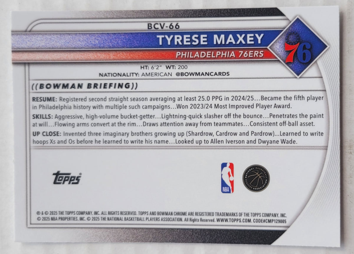Tyrese Maxey - 2025-26 Bowman Chrome #BCV66