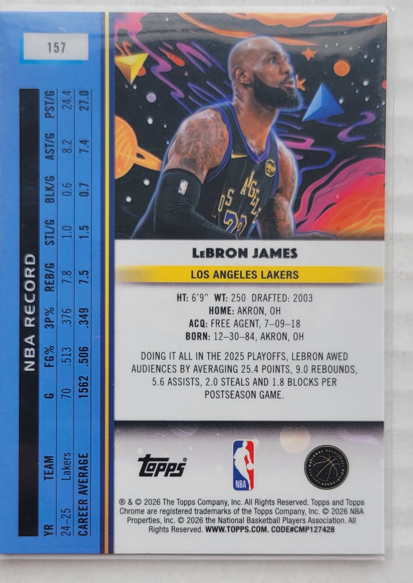 Lebron James - 2025-26 Topps Cosmic Chrome #157