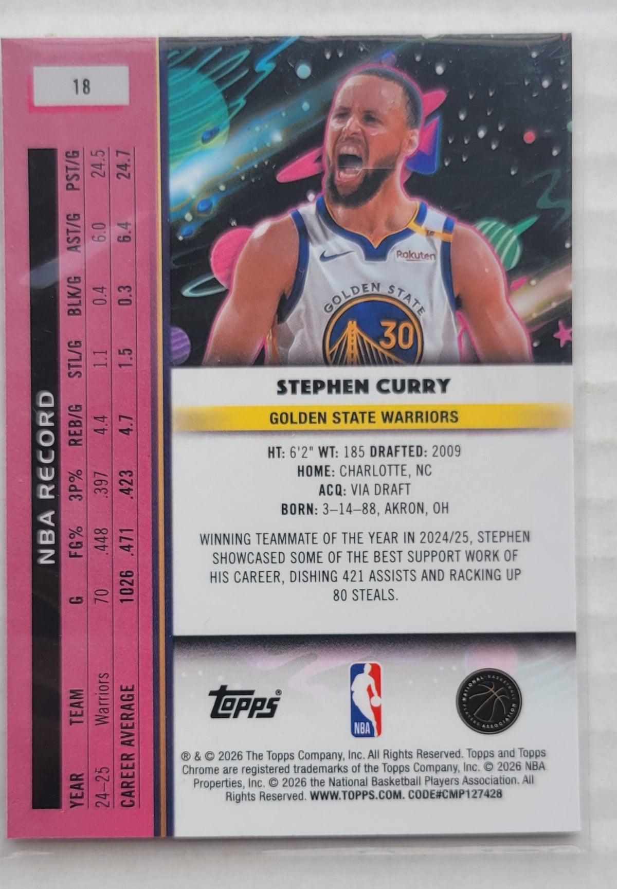 Stephen Curry - 2025-26 Topps Cosmic Chrome #18