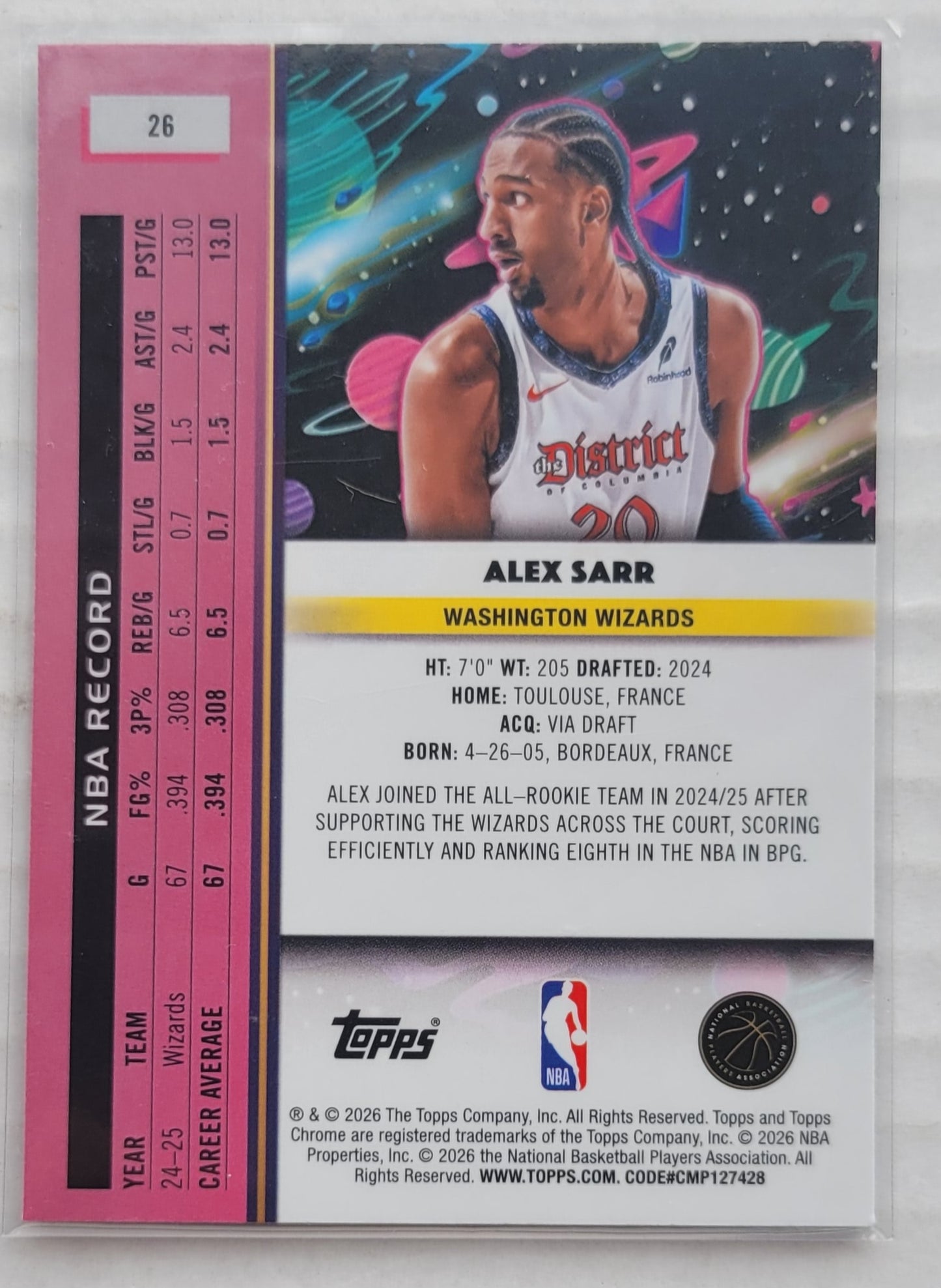 Alex Sarr - 2025-26 Topps Cosmic Chrome #26