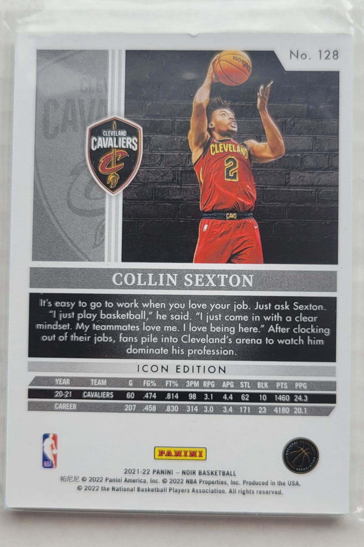 Collin Sexton I - 2021-22 Panini Noir Holo Silver #128 - 22/35