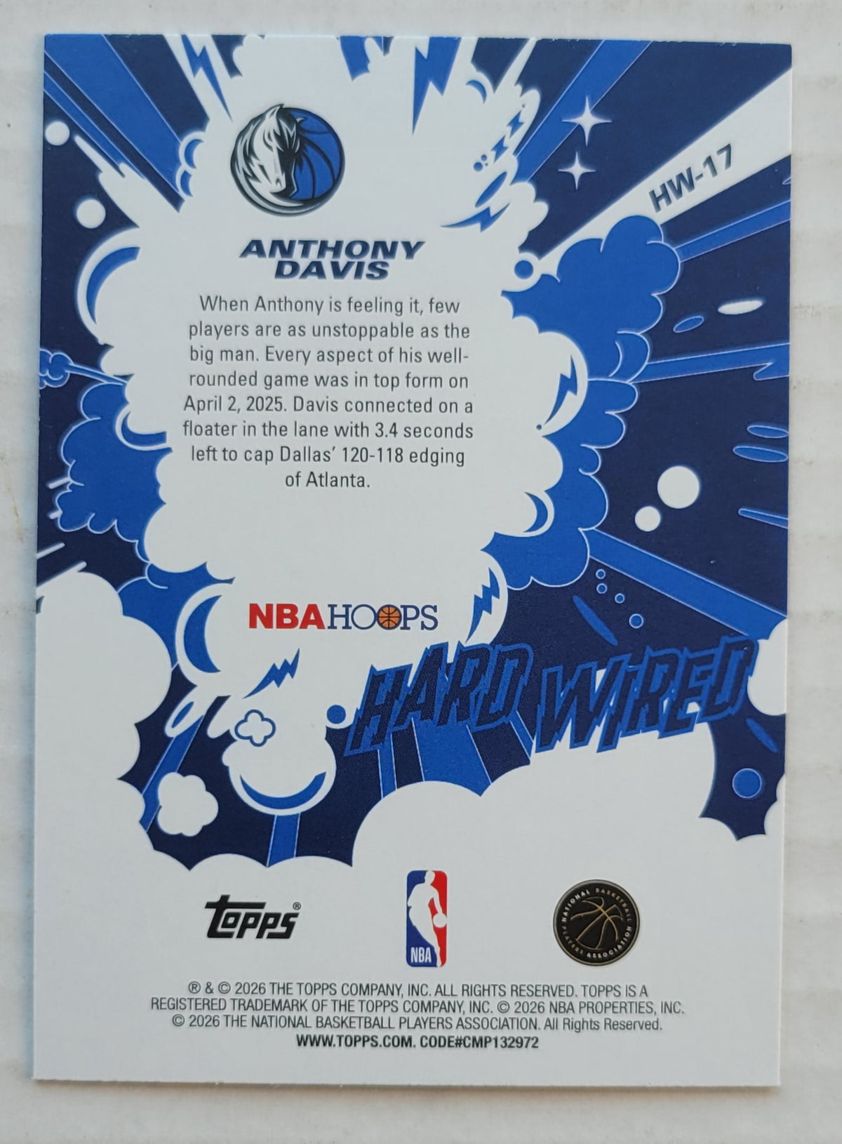 Anthony Davis - 2025-26 Hoops Hardwired #HW17