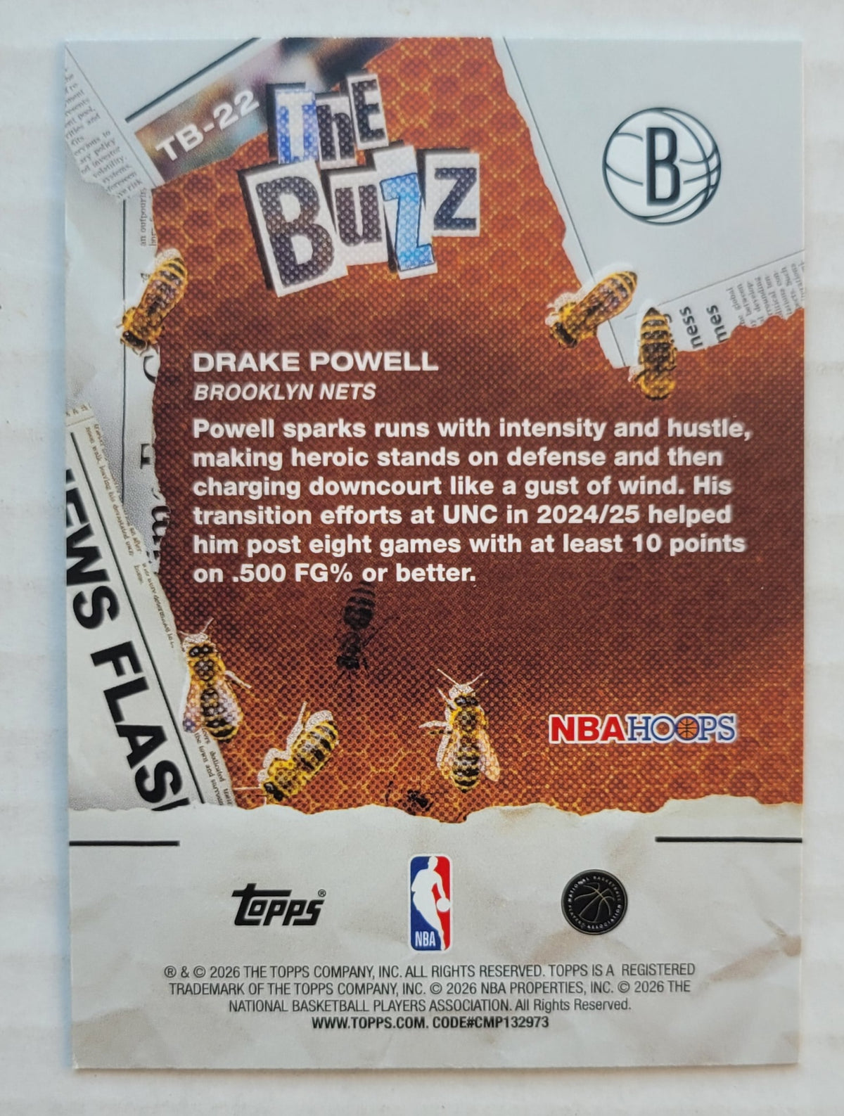 Drake Powell - 2025-26 Hoops The Buzz #TB22