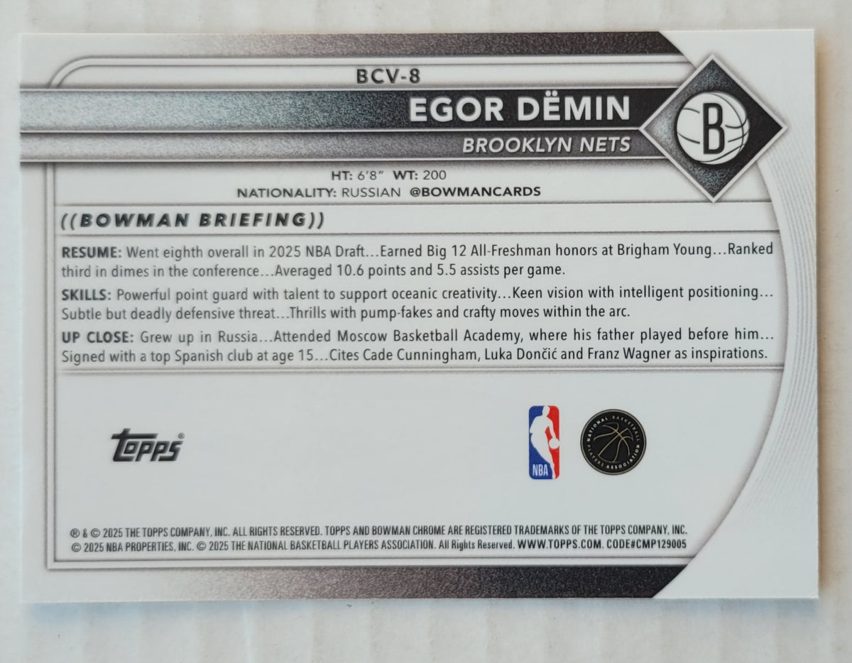 Egor Demin - 2025-26 Bowman Chrome #BCV8 RC