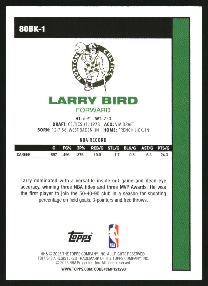 Larry Bird - 2025-26 Topps '80-81 Topps #80BK1