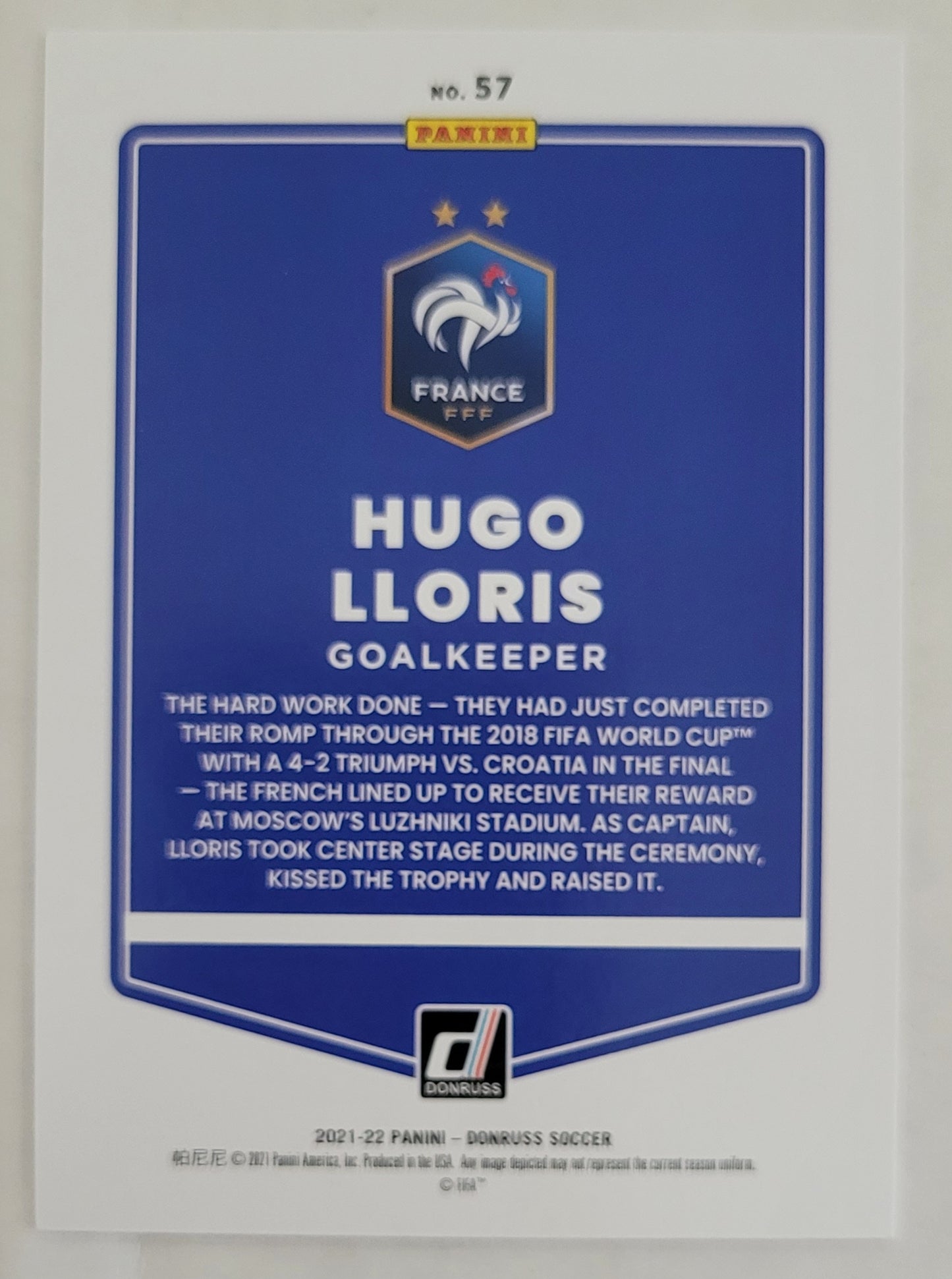 Hugo Lloris - 2021-22 Donruss #57 - France