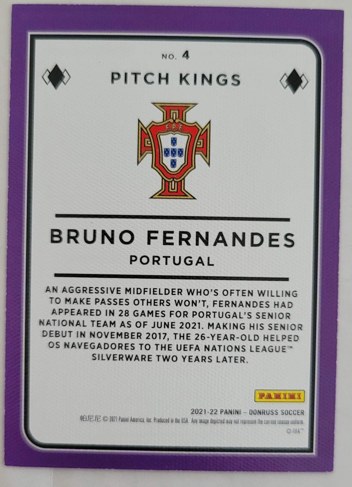 Bruno Fernandes - 2021-22 Donruss Pitch Kings #4 - Portugal