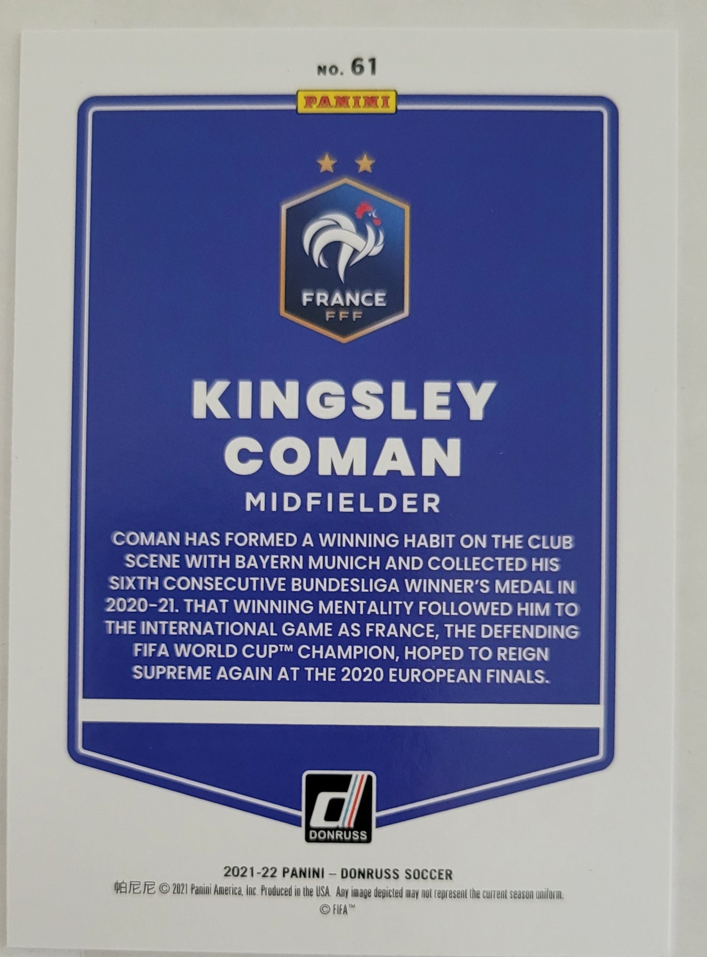 Kingsley Coman - 2021-22 Donruss #61 - France