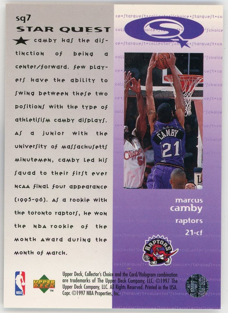 Marcus Camby - 1997-98 Collector's Choice StarQuest #7