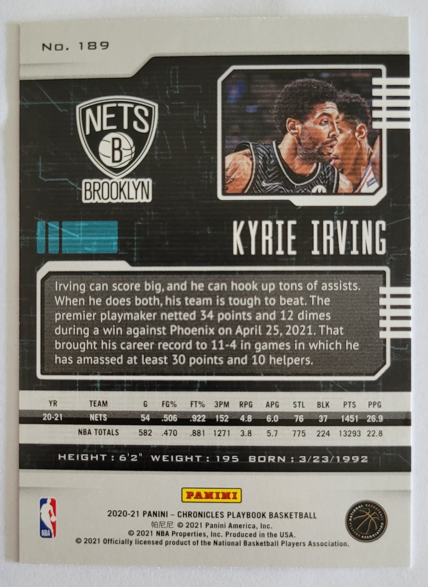 Kyrie Irving - 2020-21 Panini Chronicles Green #189 / Playbook