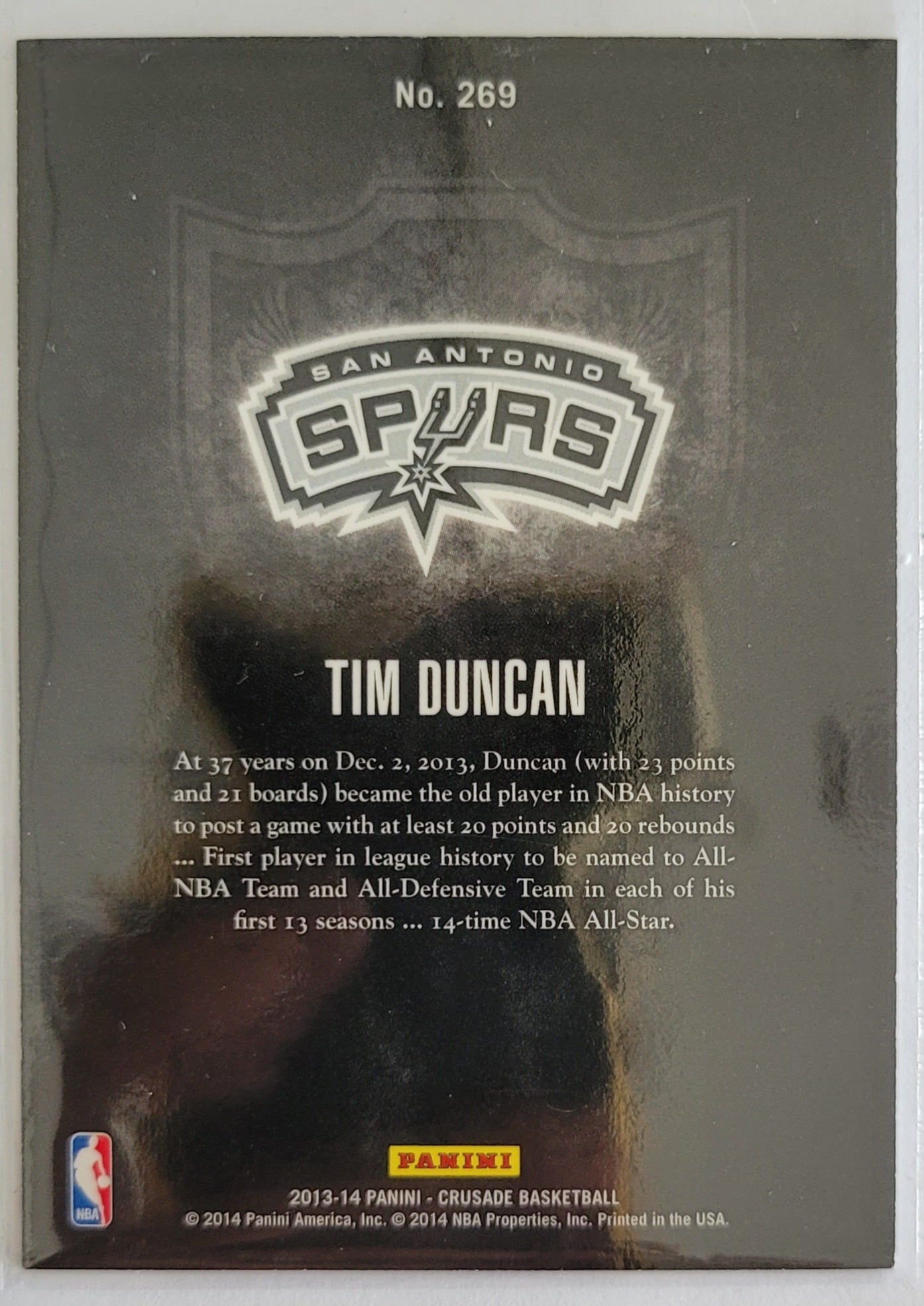 Tim Duncan - 2013-14 Panini Crusade Insert Blue #269