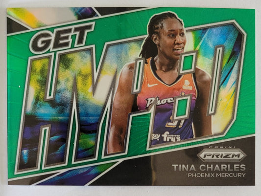 Tina Charles - 2022 Panini Prizm WNBA Get Hyped Prizms Green #3