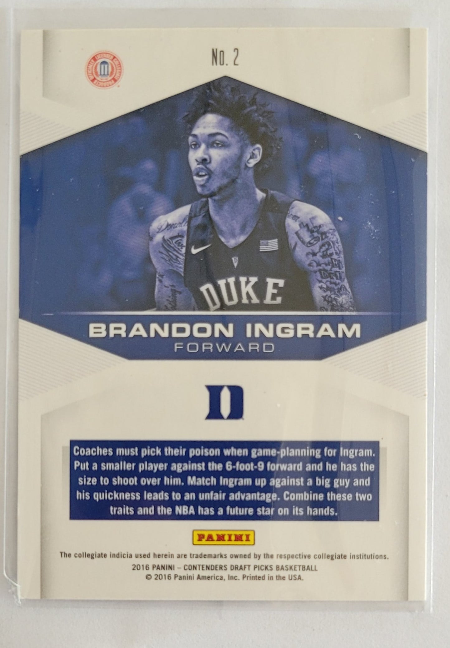 Brandon Ingram - 2016-17 Panini Contenders Draft Picks Game Day #2