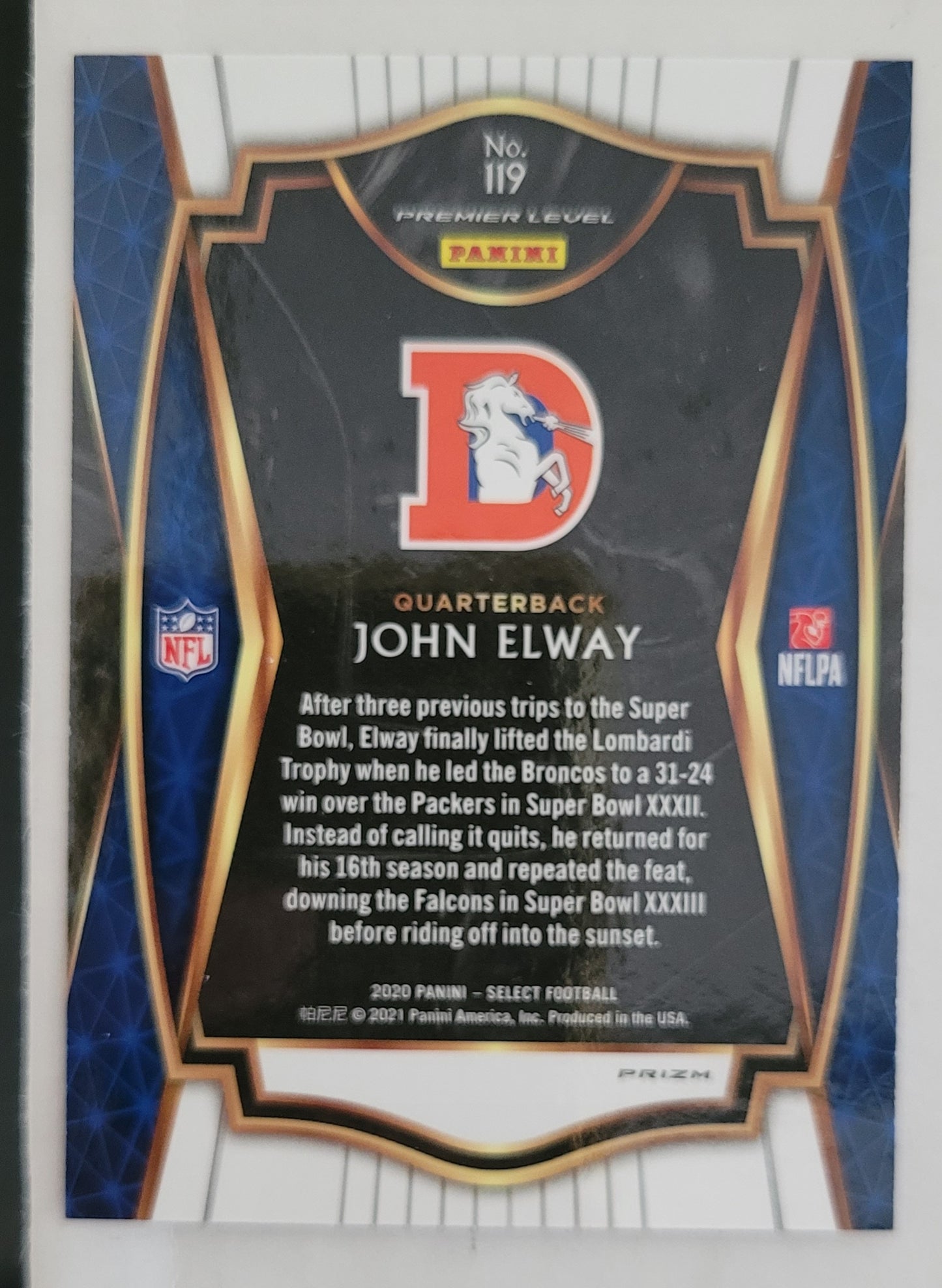 John Elway - 2020 Select Prizm Silver #119 - Denver Broncos