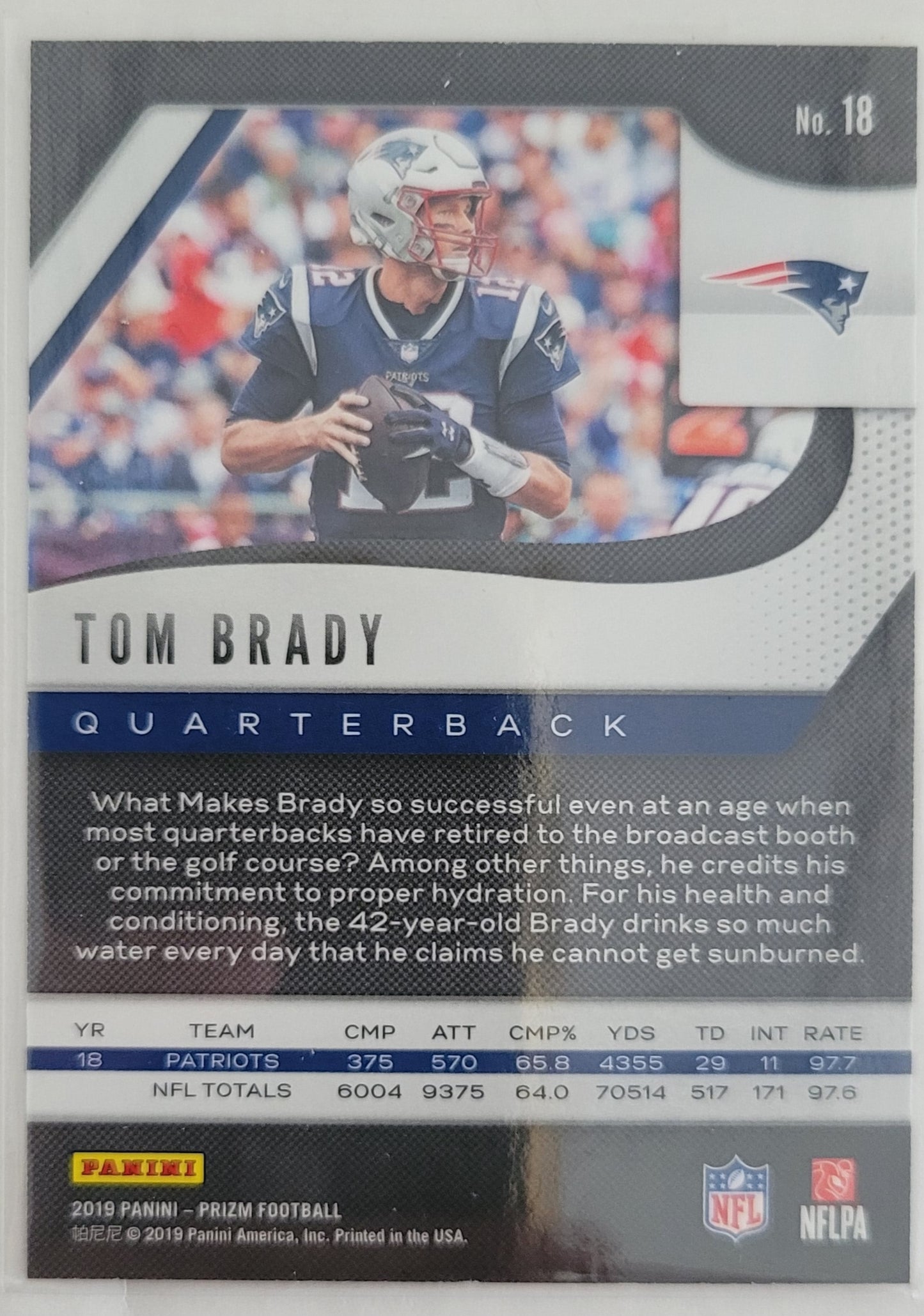 Tom Brady - 2019 Panini Prizm #18 - New England Patriots