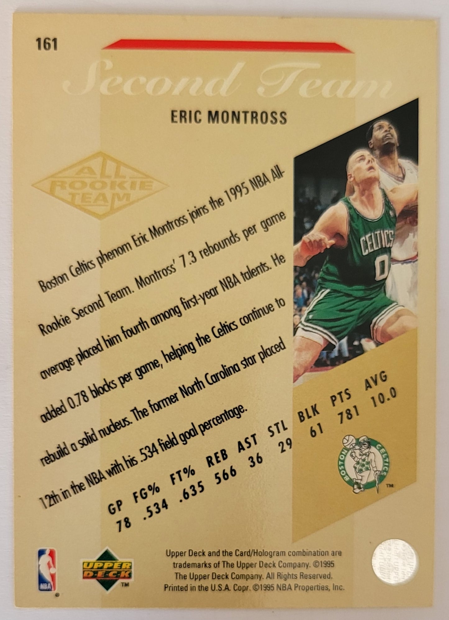 Eric Montross  - 1995-96 Upper Deck Electric Court #161 ART