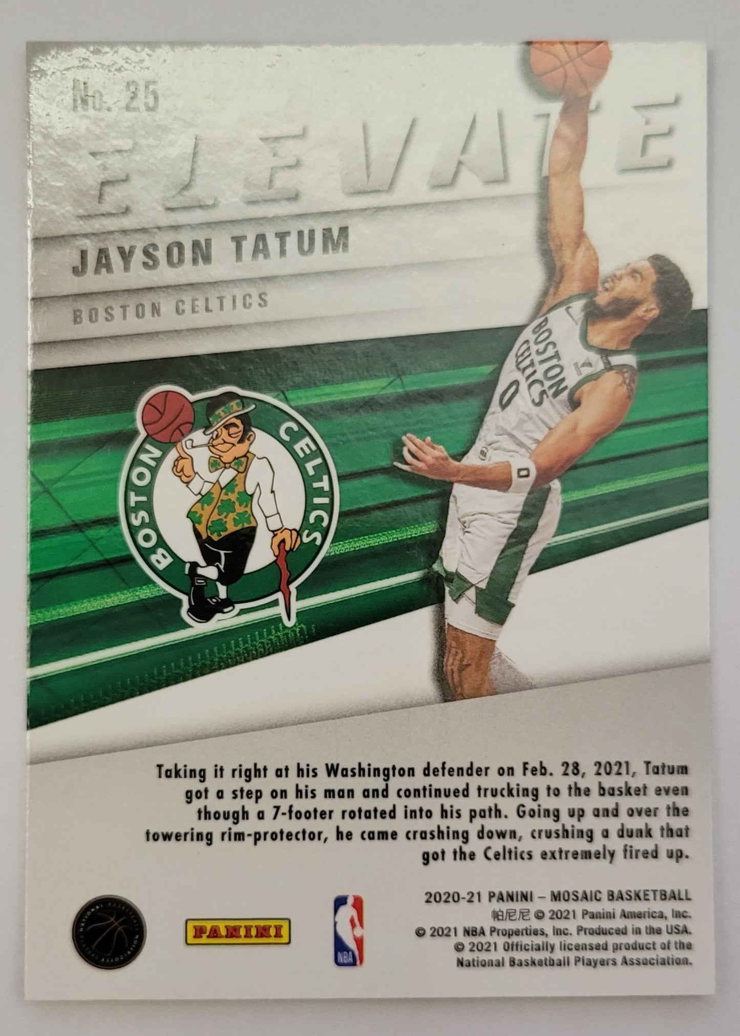 Jayson Tatum - 2020-21 Panini Mosaic Elevate #25