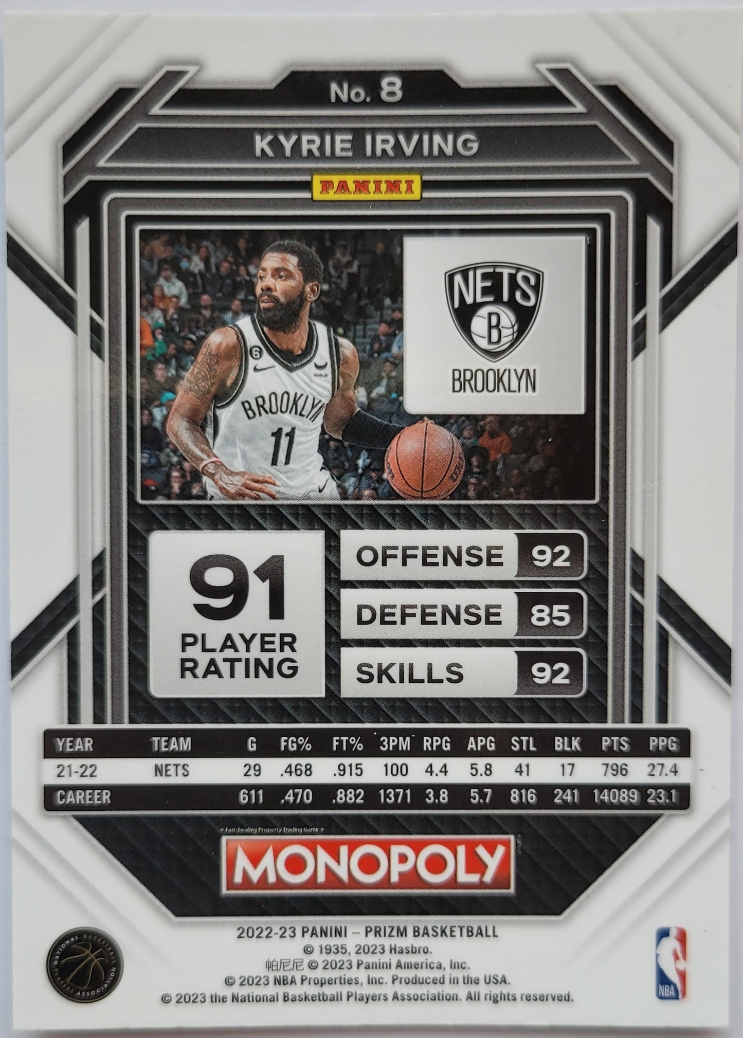 Kyrie Irving - 2022-23 Panini Prizm Monopoly #8