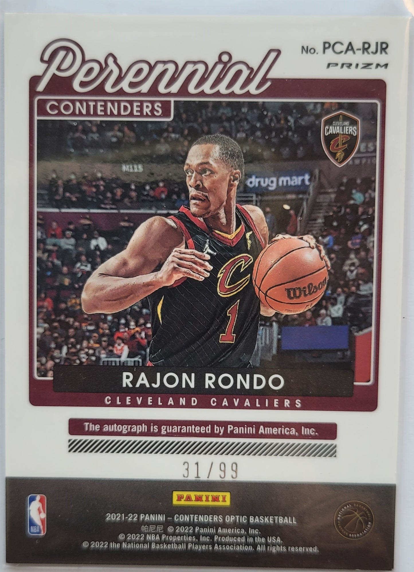 Rajon Rondo - 2021-22 Panini Contenders Optic Perennial Contenders Autographs #3 - 31/99