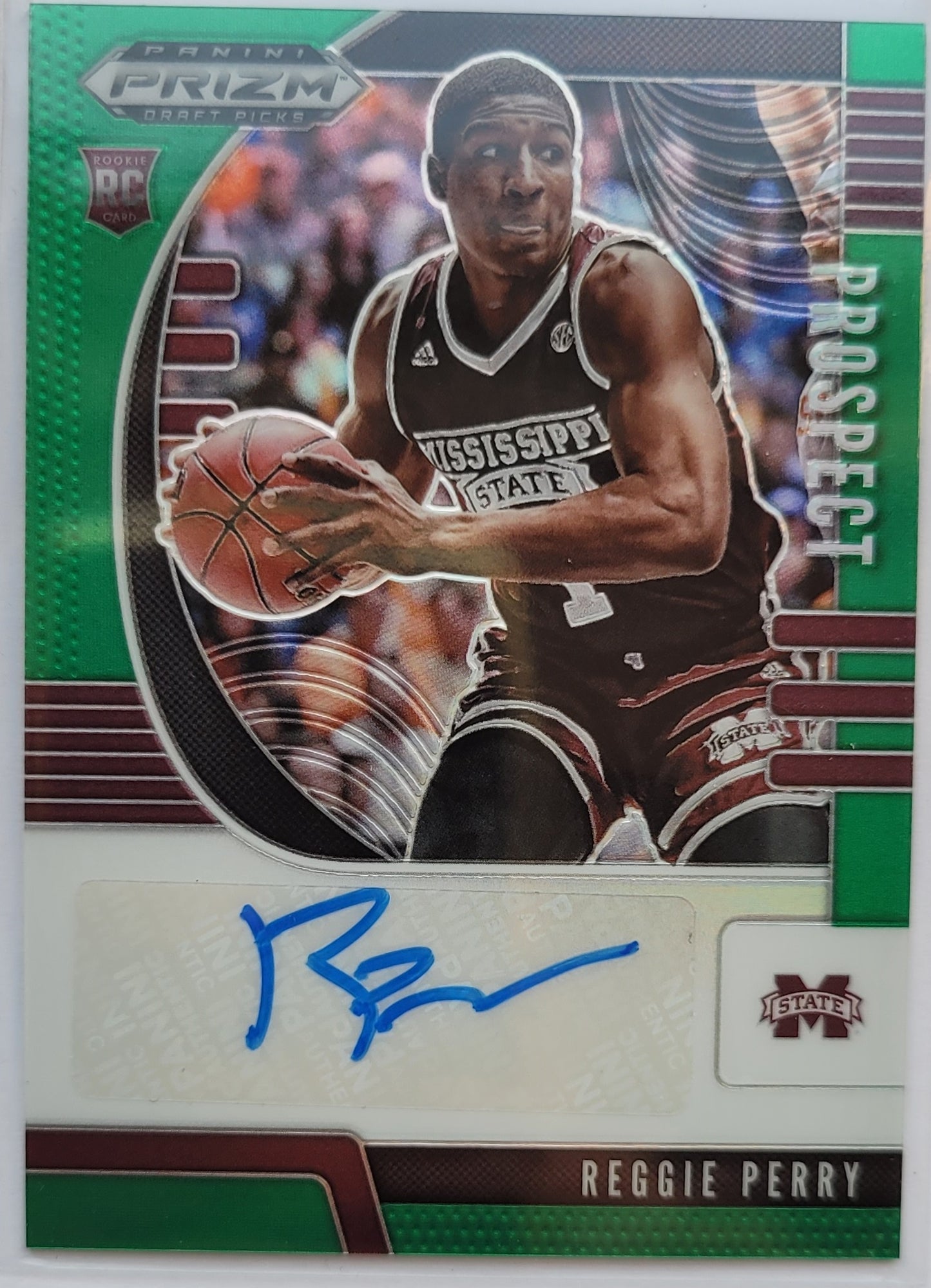 Reggie Perry - 2020-21 Panini Prizm Draft Picks Prospect Autographs Green #47