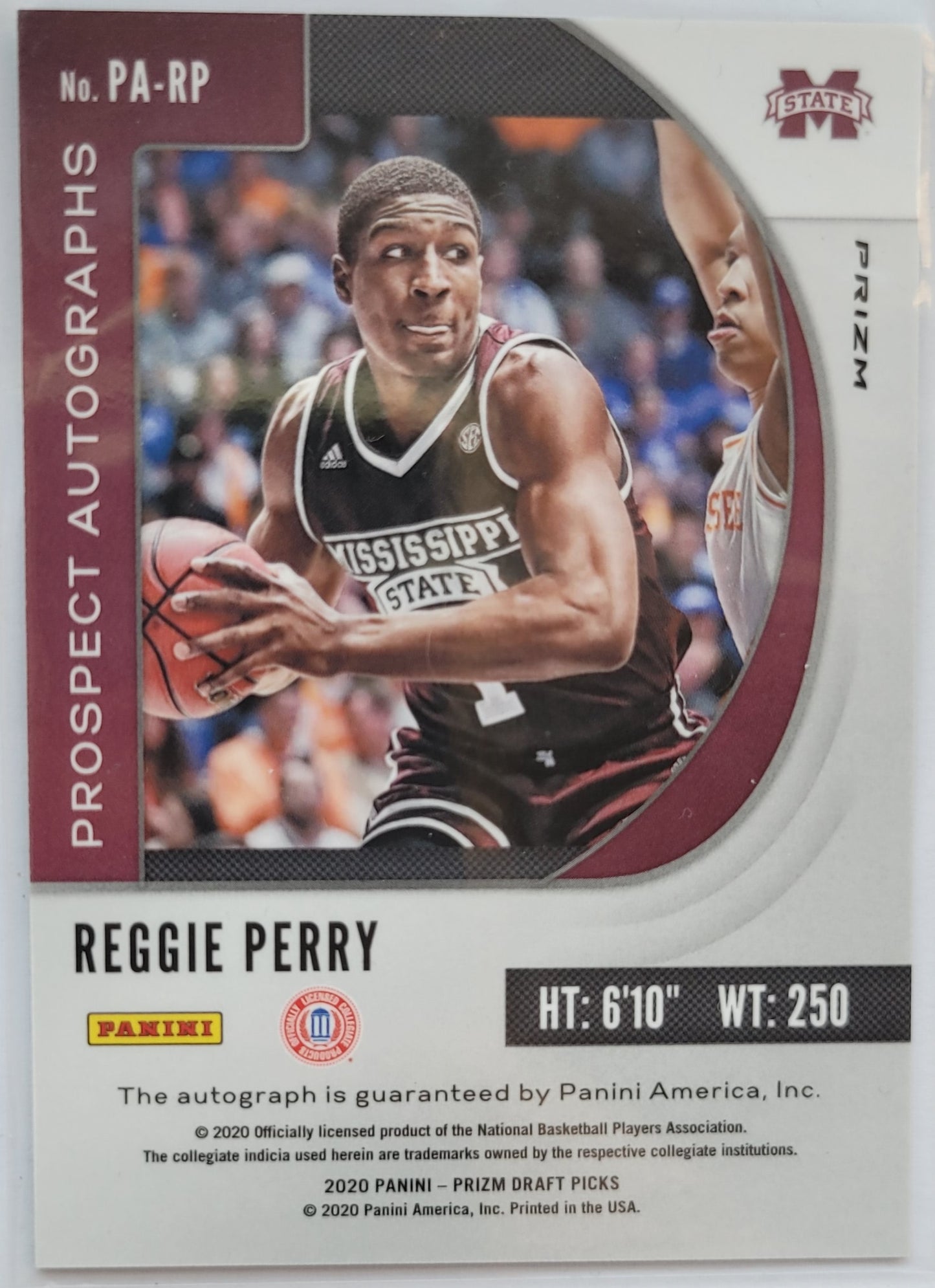 Reggie Perry - 2020-21 Panini Prizm Draft Picks Prospect Autographs Green #47