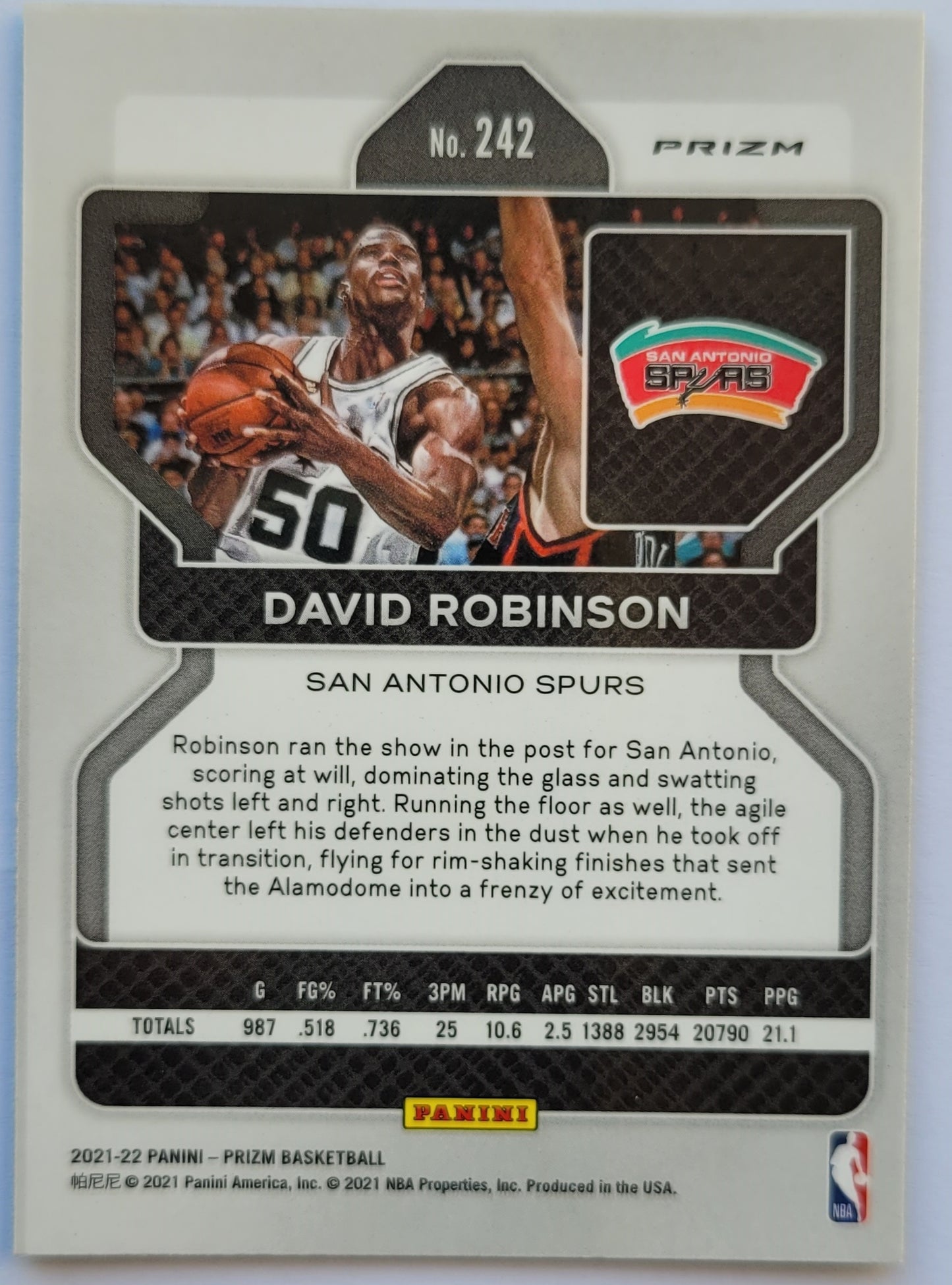 David Robinson - 2021-22 Panini Prizm Prizms Green #242