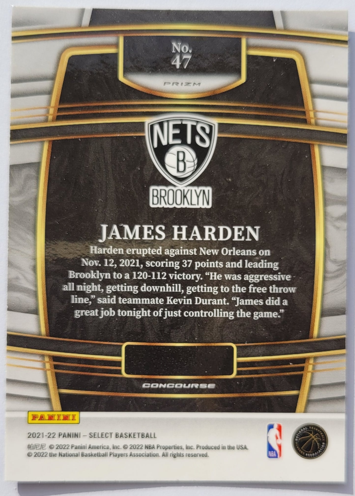 James Harden - 2021-22 Select Prizms Blue Shimmer #47