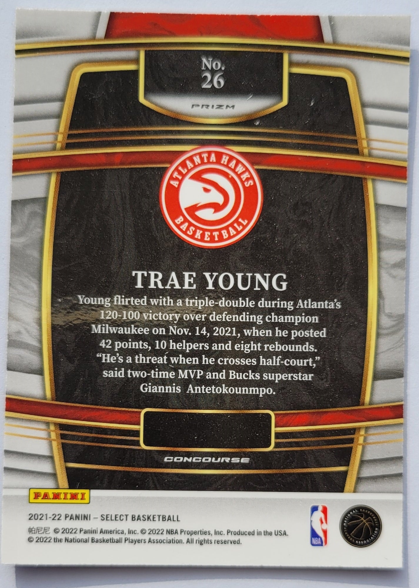 Trae Young - 2021-22 Select Prizms Blue Shimmer #26