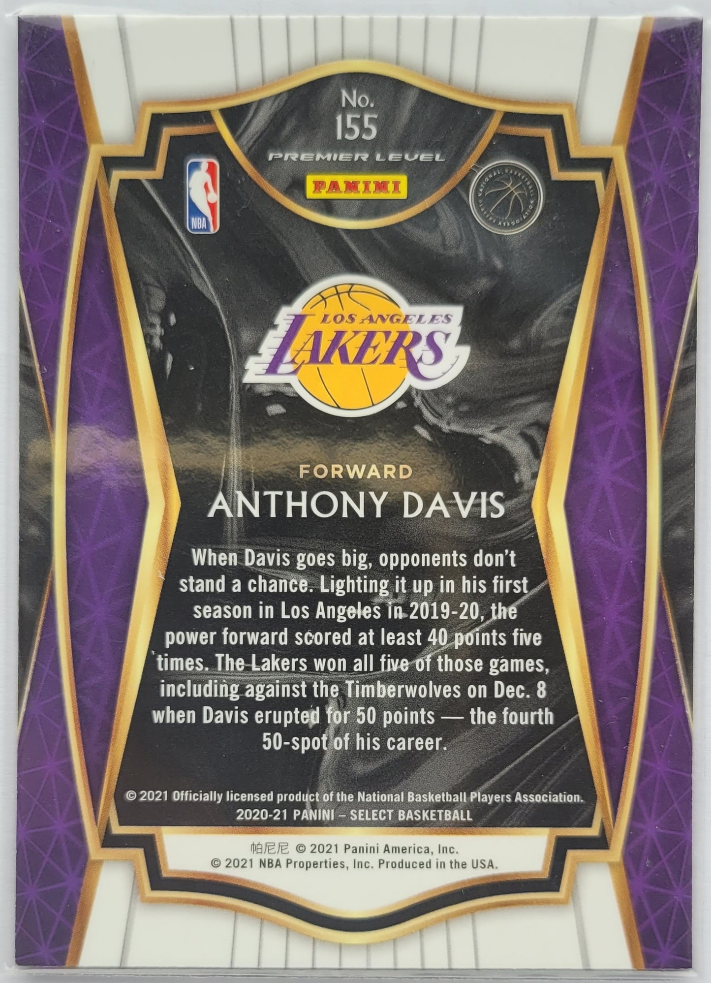 Anthony Davis - 2020-21 Select Blue Retail #155