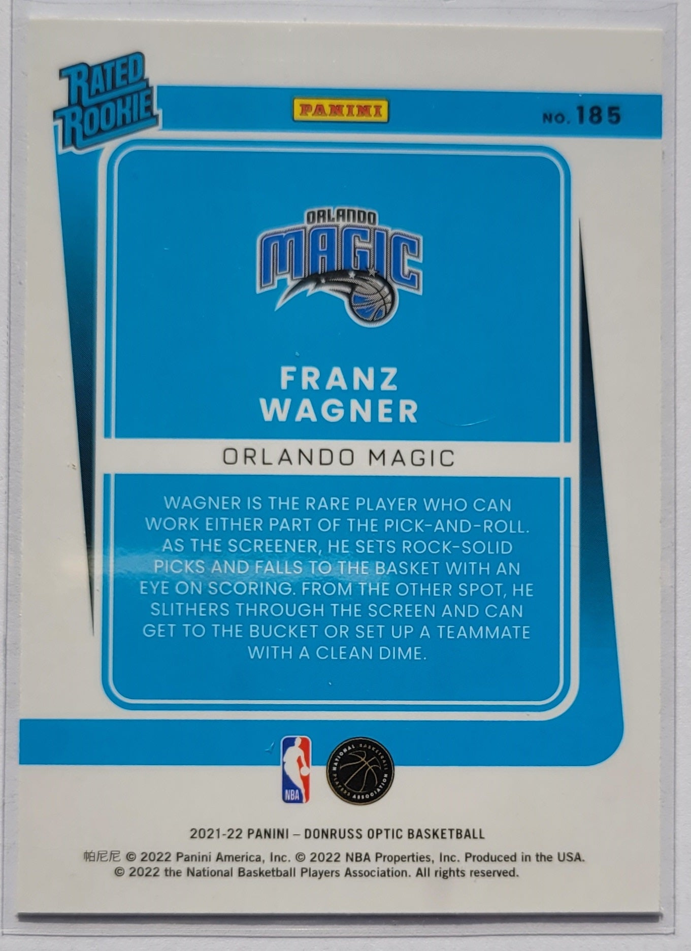 Franz Wagner - 2021-22 Donruss Optic #185 RC