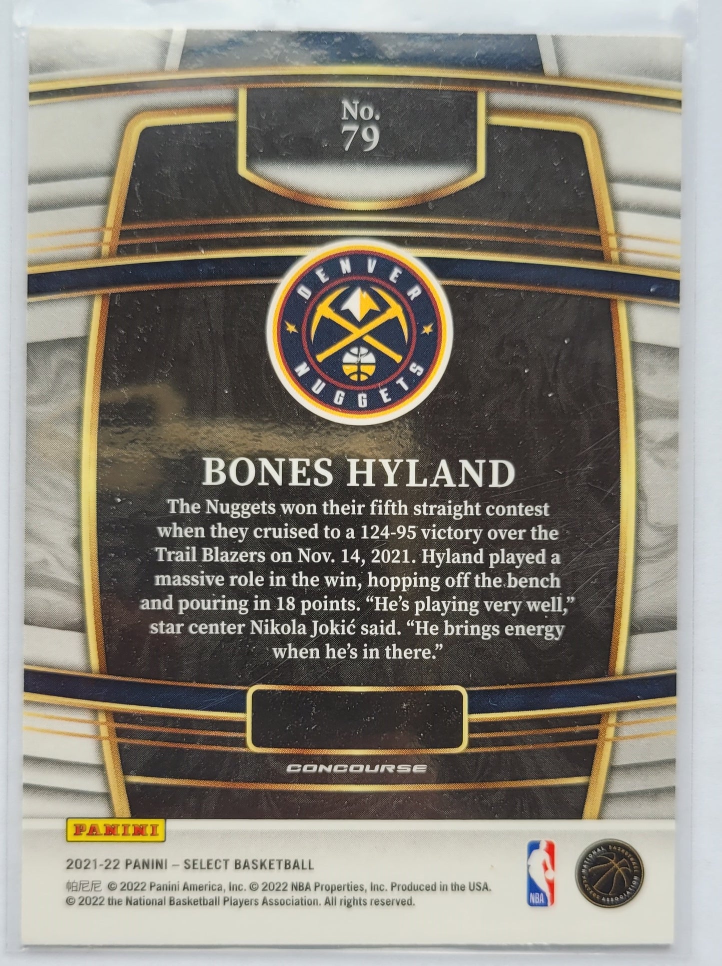 Bones Hyland - 2021-22 Select #79 RC