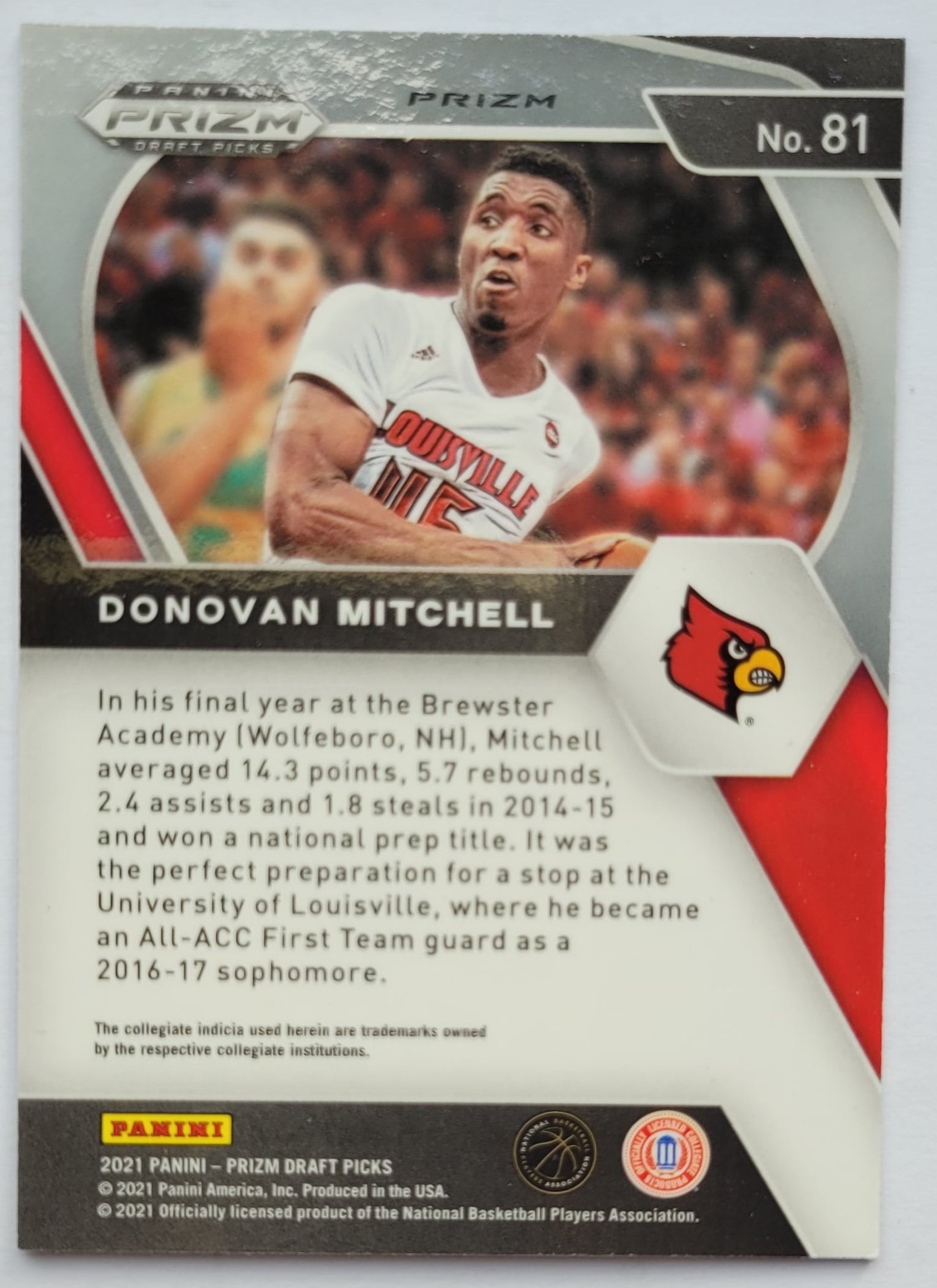 Donovan Mitchell - 2021-22 Panini Prizm Draft Picks Prizms Blue Pulsar #81