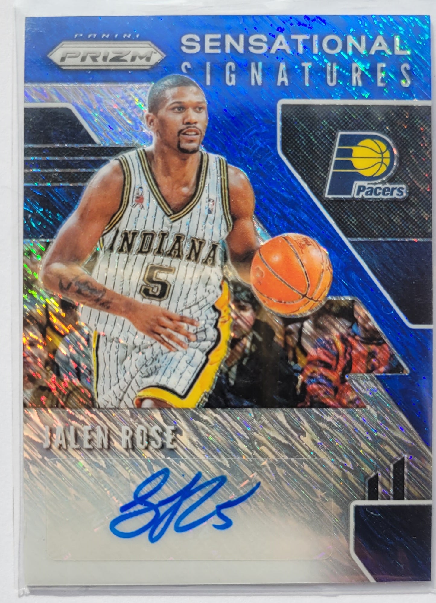 Jalen Rose - 2019-20 Panini Prizm Sensational Signatures Prizms Premium Blue Shimmer #SS-JRS