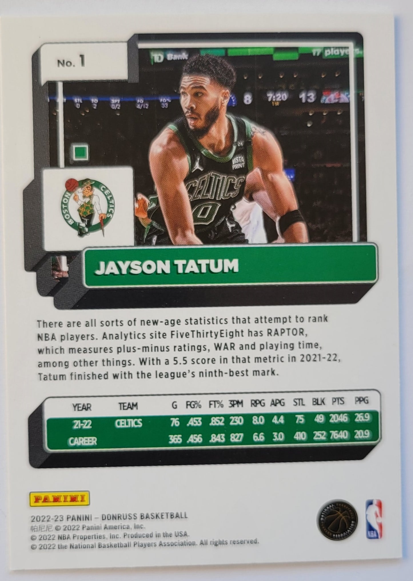 Jayson Tatum - 2022-23 Donruss #1
