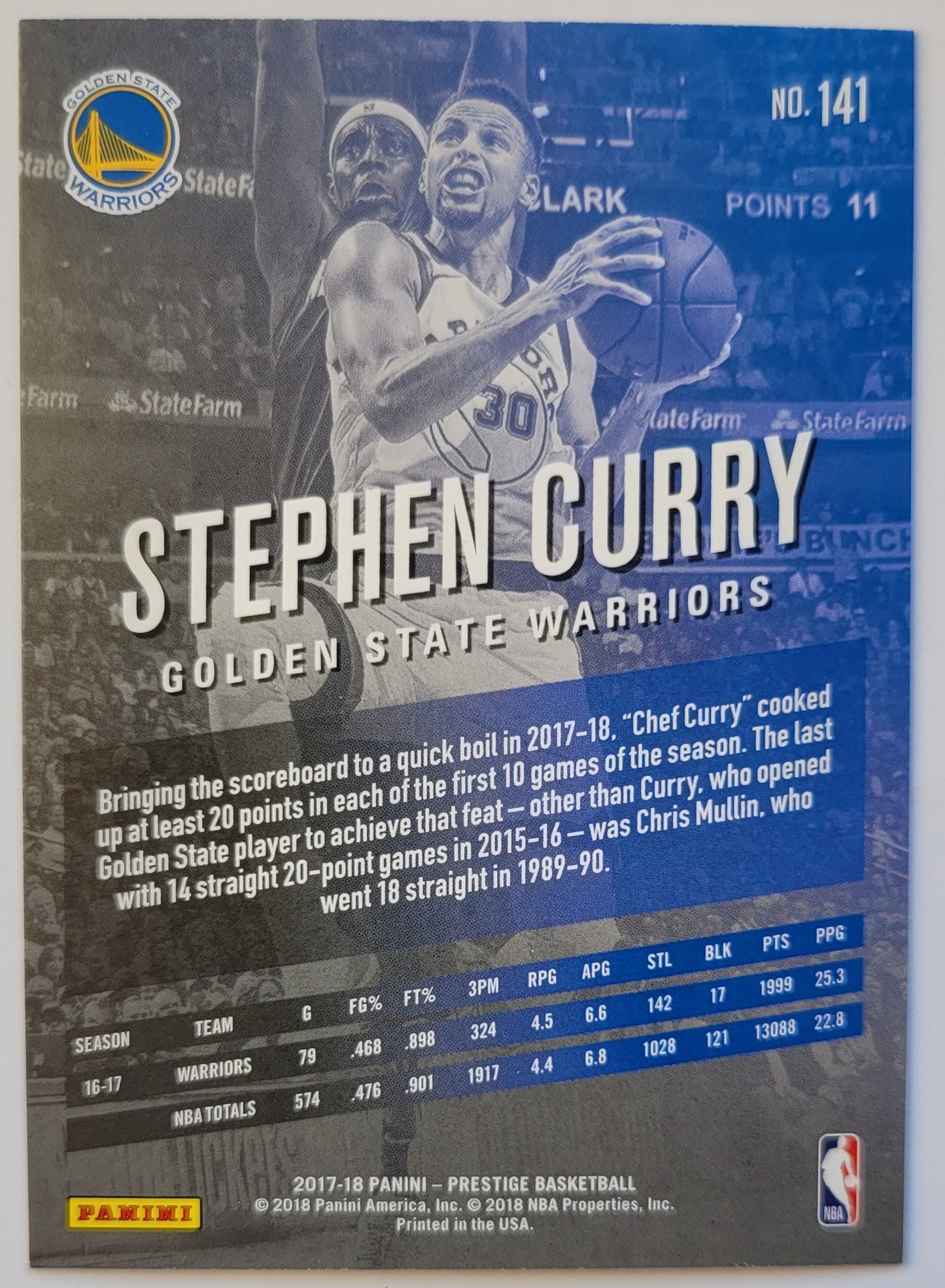 Stephen Curry - 2017-18 Prestige #141