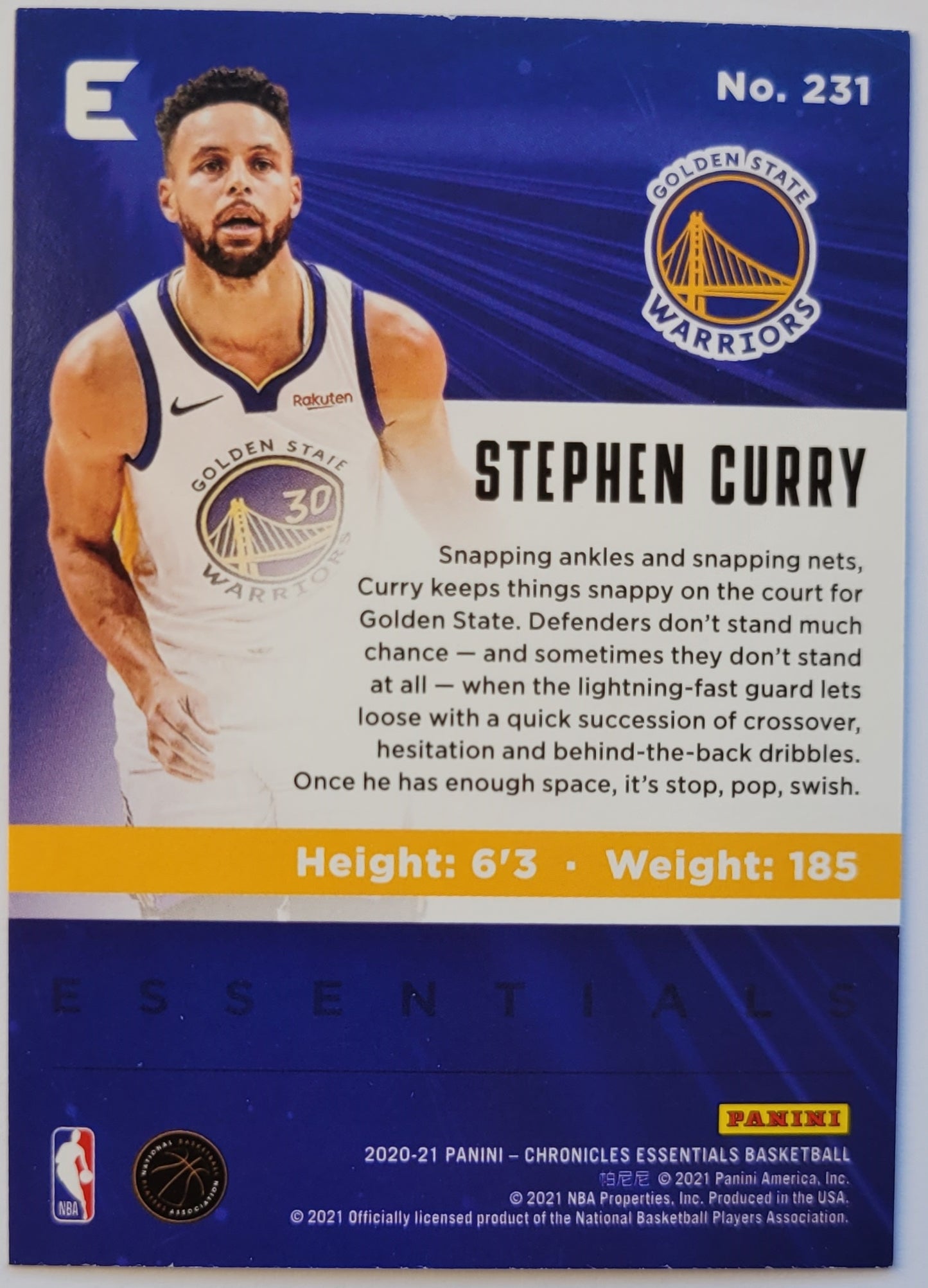 Stephen Curry - 2020-21 Panini Chronicles #231 Essentials