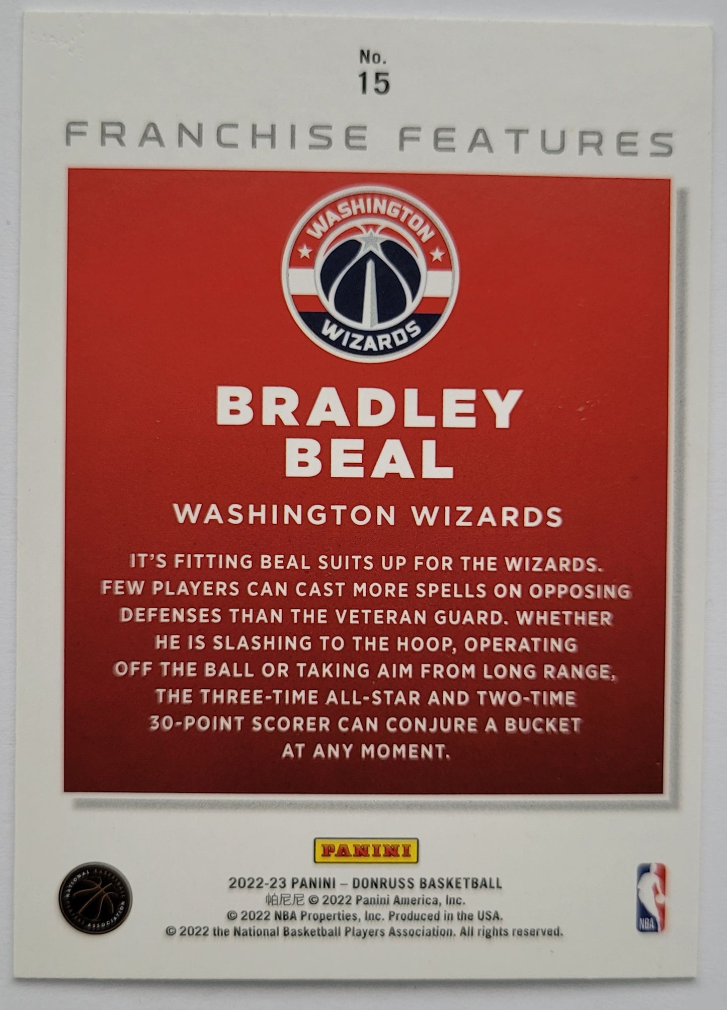 Bradley Beal - 2022-23 Donruss Franchise Features #15