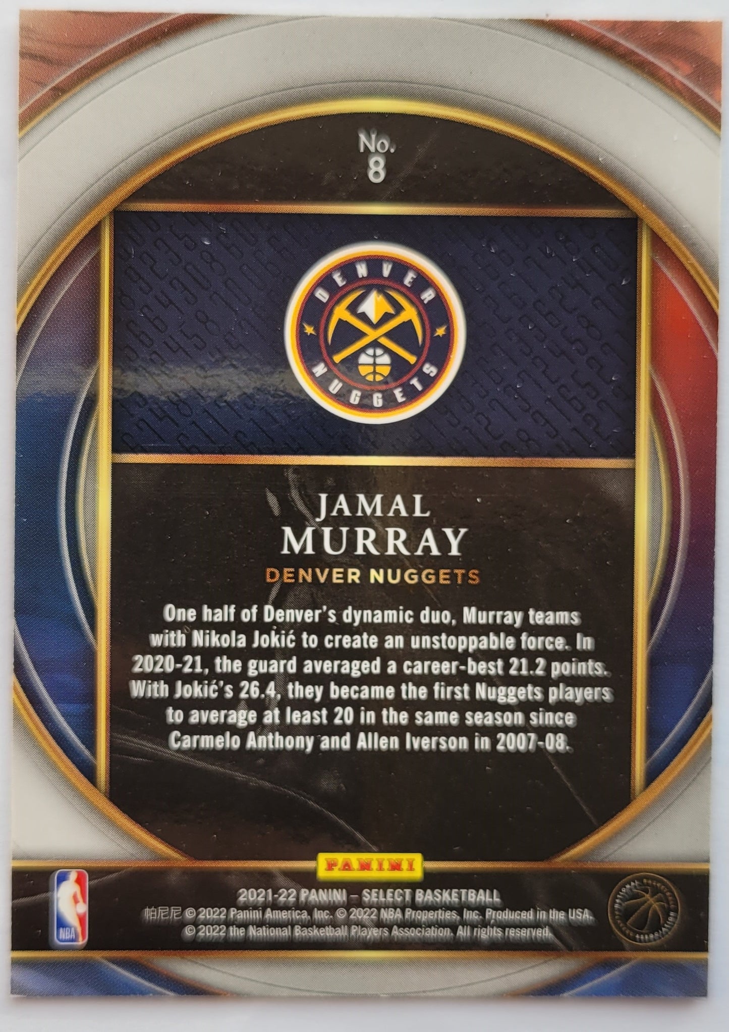 Jamal Murray - 2021-22 Select Numbers #8