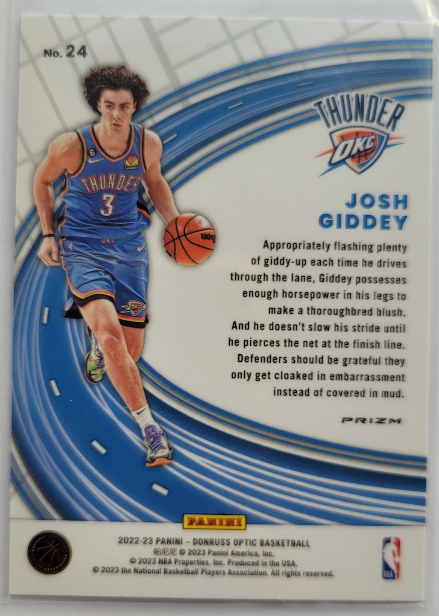 Josh Giddey - 2022-23 Donruss Optic Express Lane Holo #24