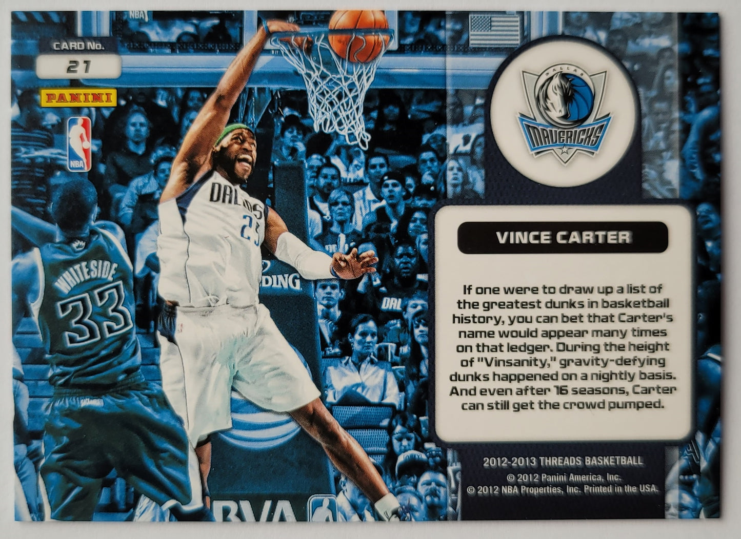 Vince Carter - 2012-13 Panini Threads High Flyers #21