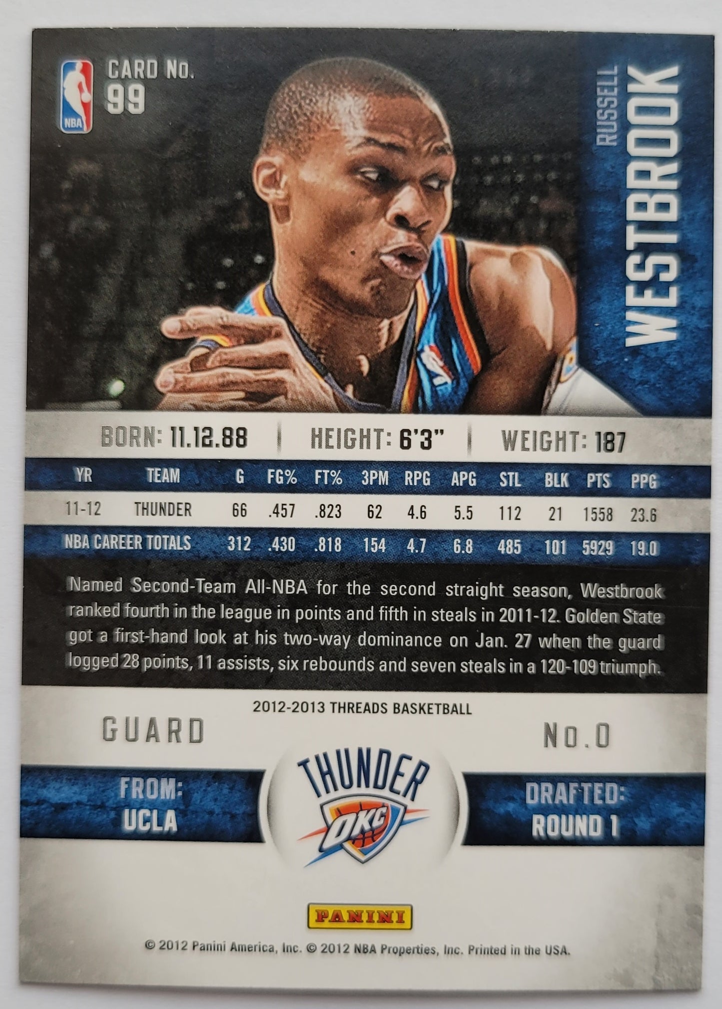Russell Westbrook - 2012-13 Panini Threads #99
