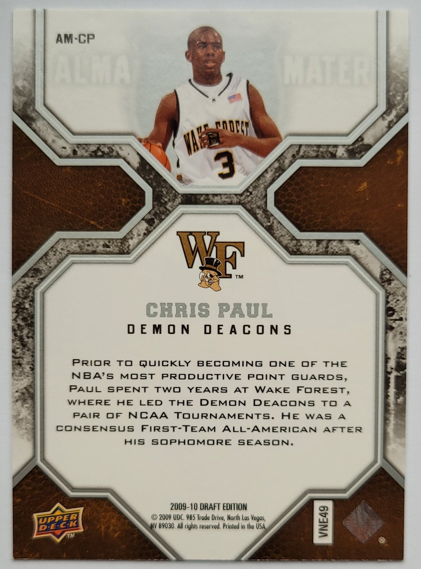 Chris Paul - 2009-10 Upper Deck Draft Edition Alma Mater #AMCP