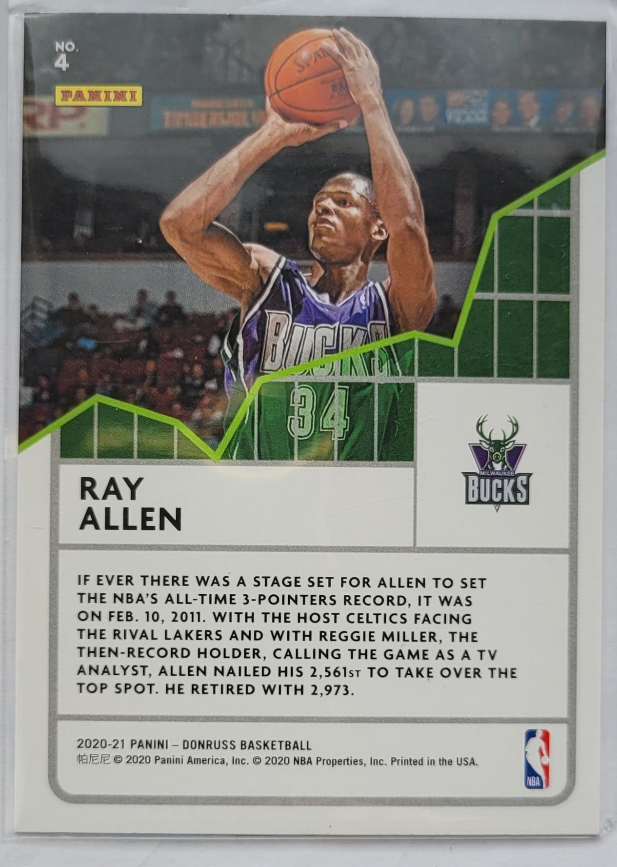 Ray Allen - 2020-21 Donruss All Time League Leaders #4