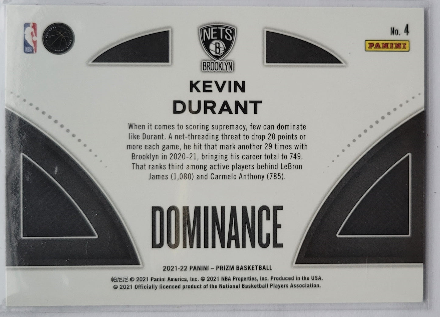 Kevin Durant - 2021-22 Panini Prizm Dominance #4