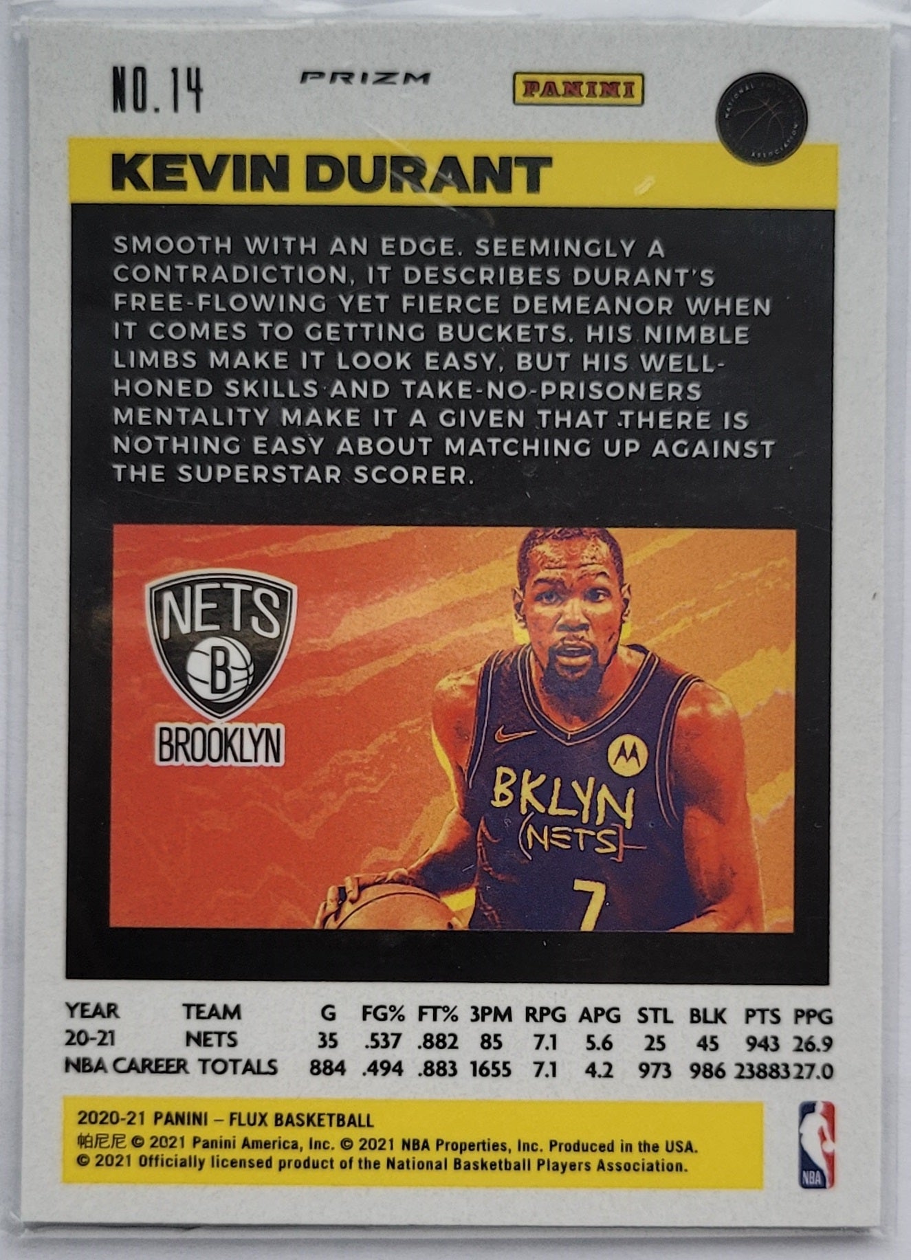 Kevin Durant - 2020-21 Panini Flux Silver #14